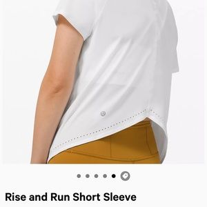 Lululemon Rise and Run White Short Sleeve Top in size 8.